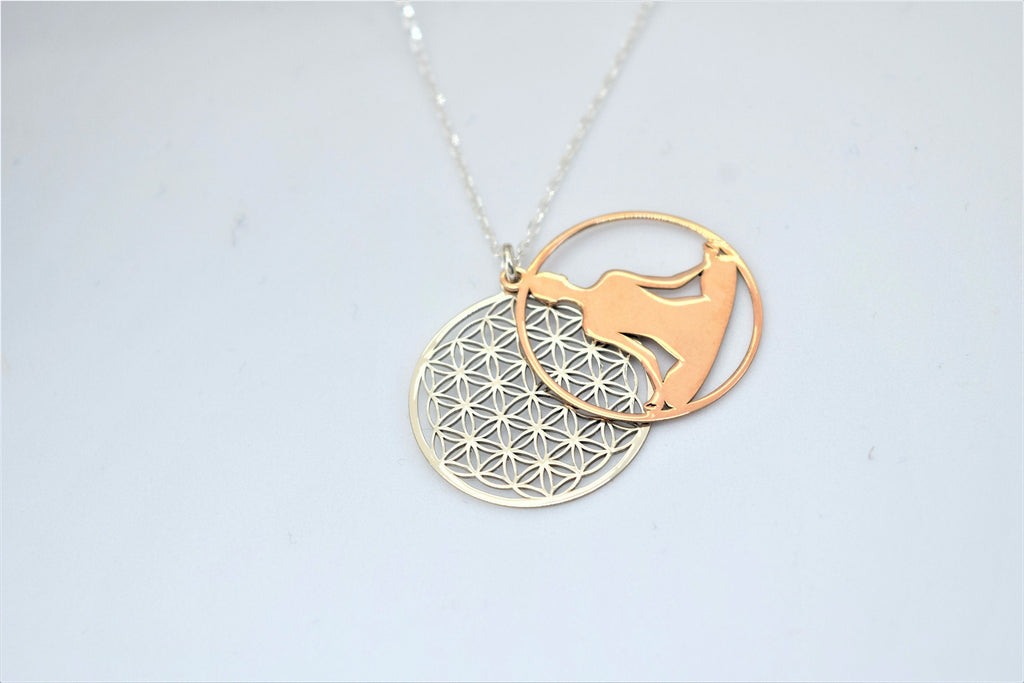 Flower of Life Om Lotus Necklace | Dainty Sterling Silver Yoga Pendant