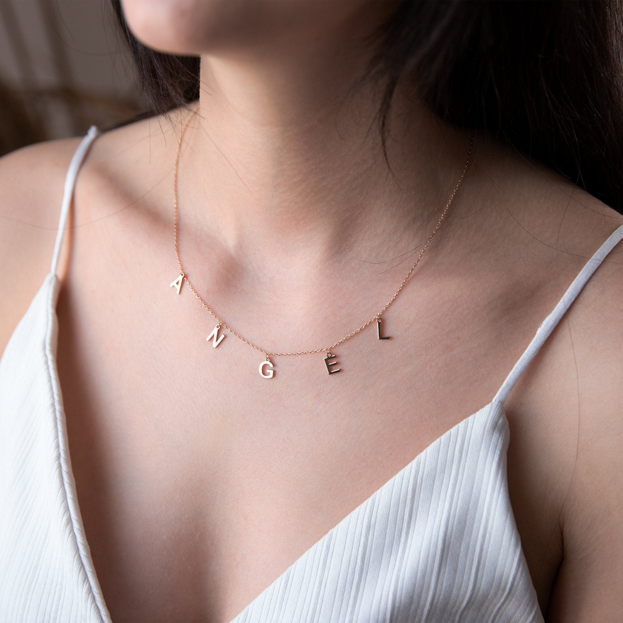 Personalized Dangle Letters Necklace