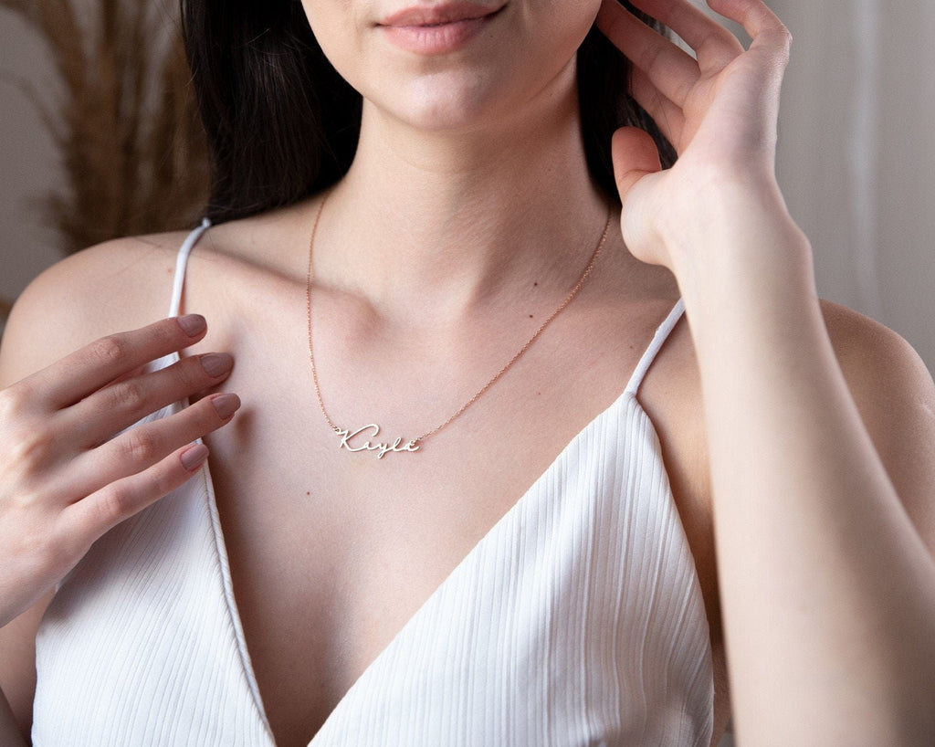 Dainty Signature Name Necklace | Custom Sterling Silver & Gold Jewelry for a Personal Touch