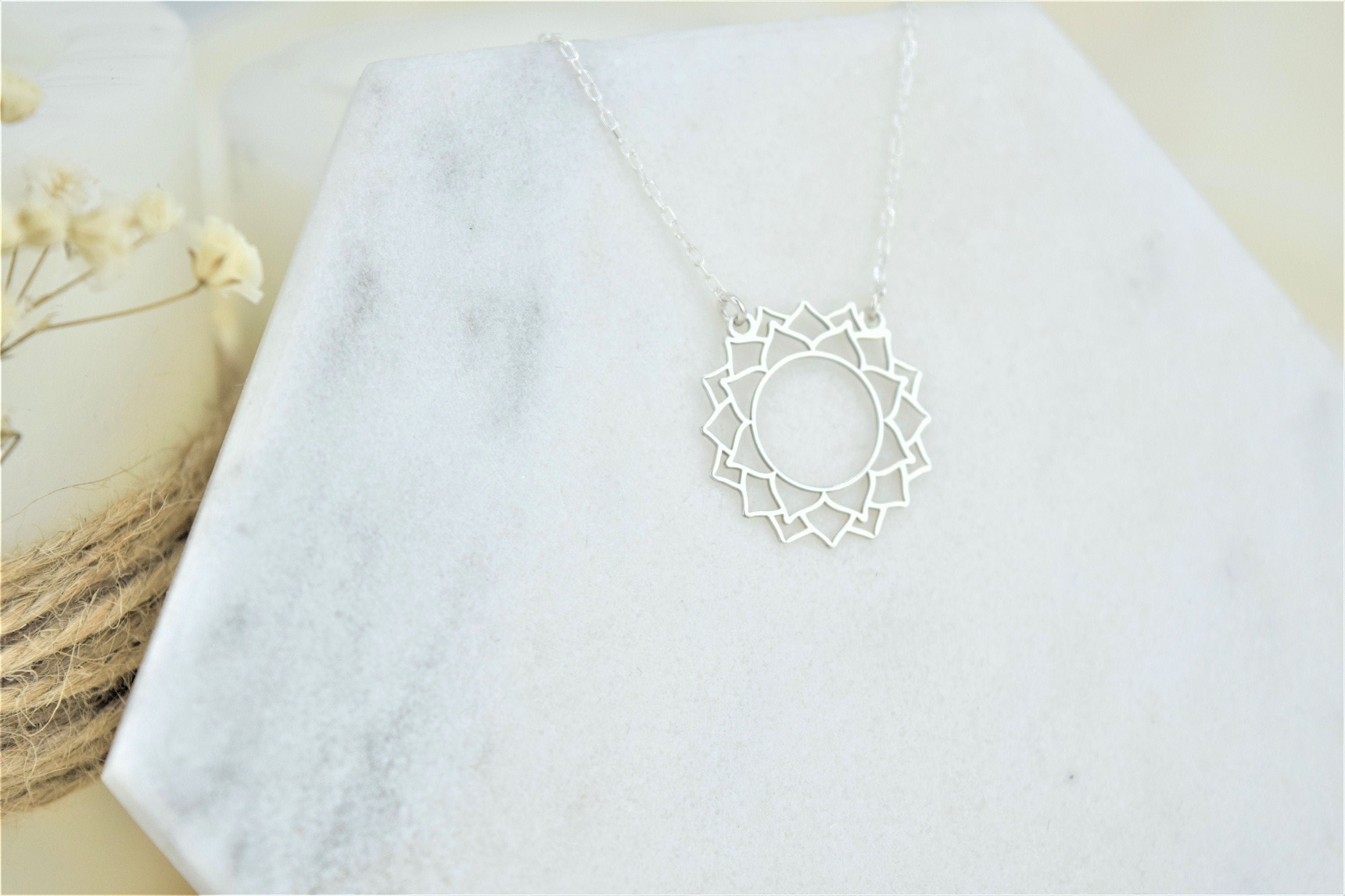 Crown Chakra Necklace | Handmade Sahasrara Yoga Jewelry | Spiritual Geometric Symbol