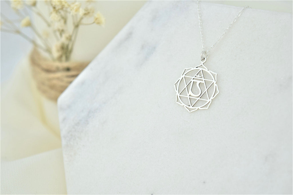 Heart Chakra Necklace • Handmade 925 Sterling Silver Yoga Jewelry