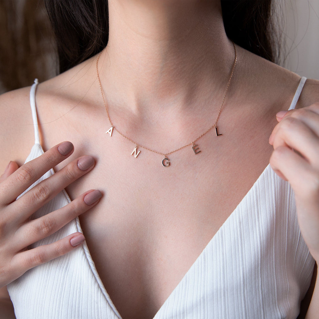 Personalized Dangle Letters Necklace