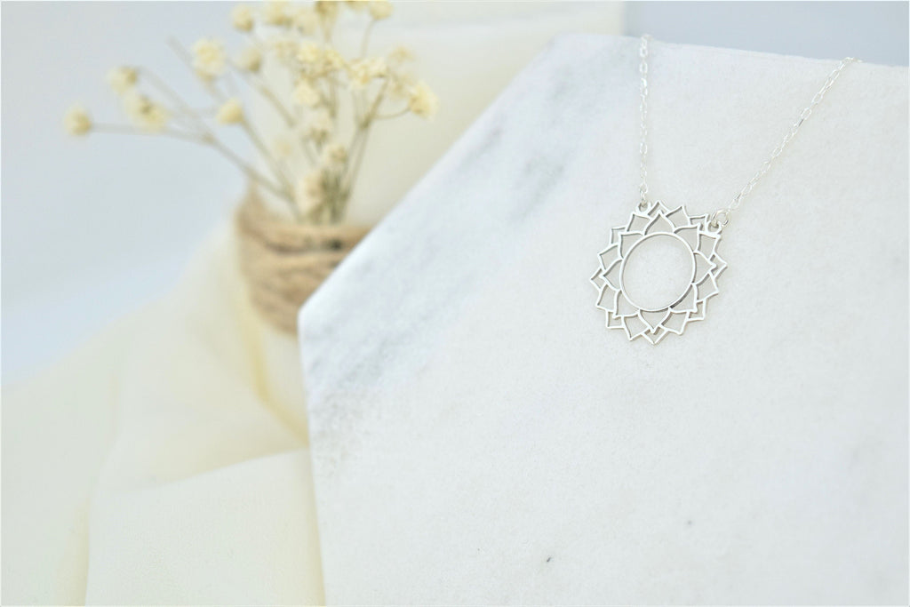 Crown Chakra Necklace | Handmade Sahasrara Yoga Jewelry | Spiritual Geometric Symbol