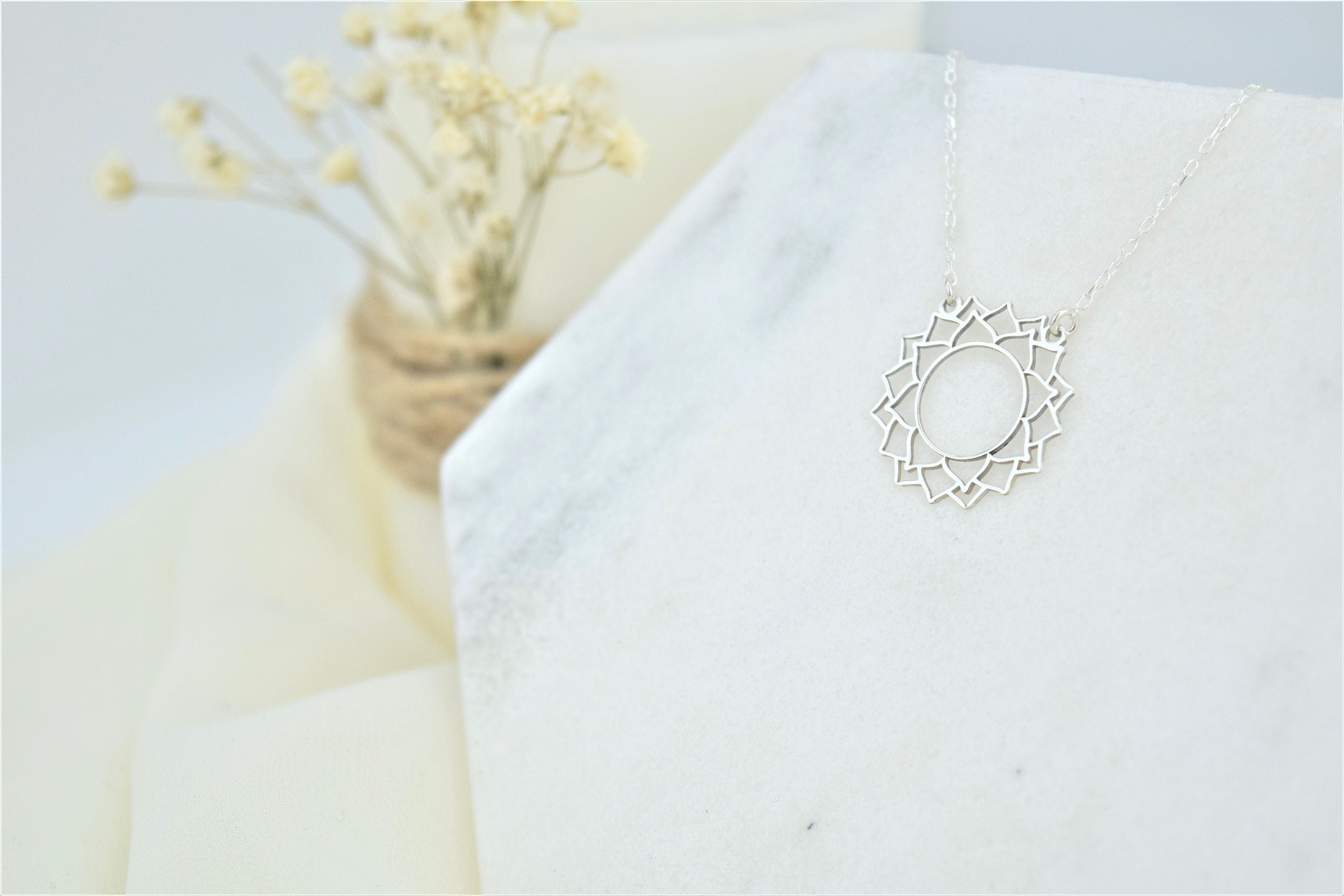 Crown Chakra Necklace | Handmade Sahasrara Yoga Jewelry | Spiritual Geometric Symbol