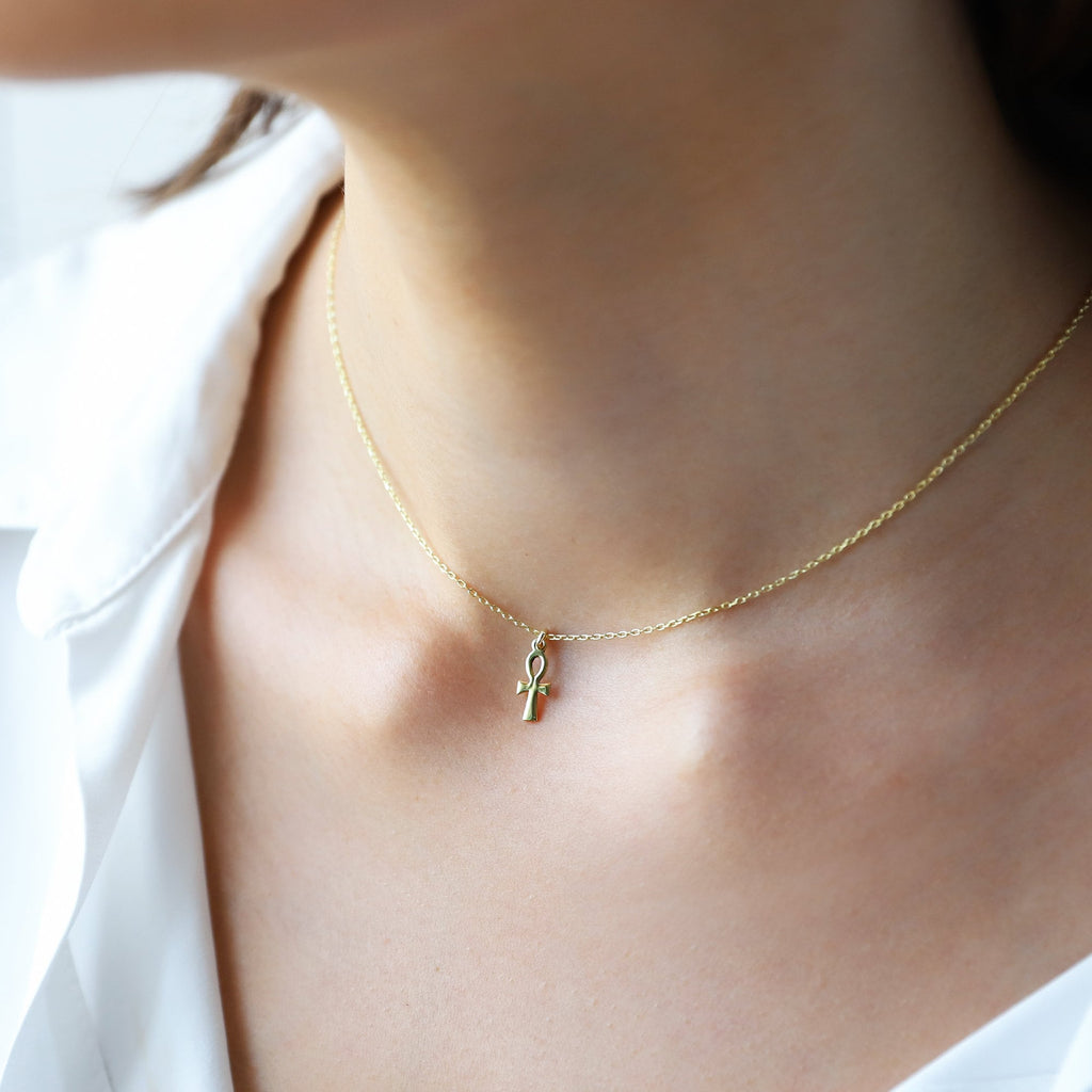 Elysian Jewelry Ankh Necklace - Sterling Silver Ancient Symbol Pendant - Embrace Life with Timeless Elegance