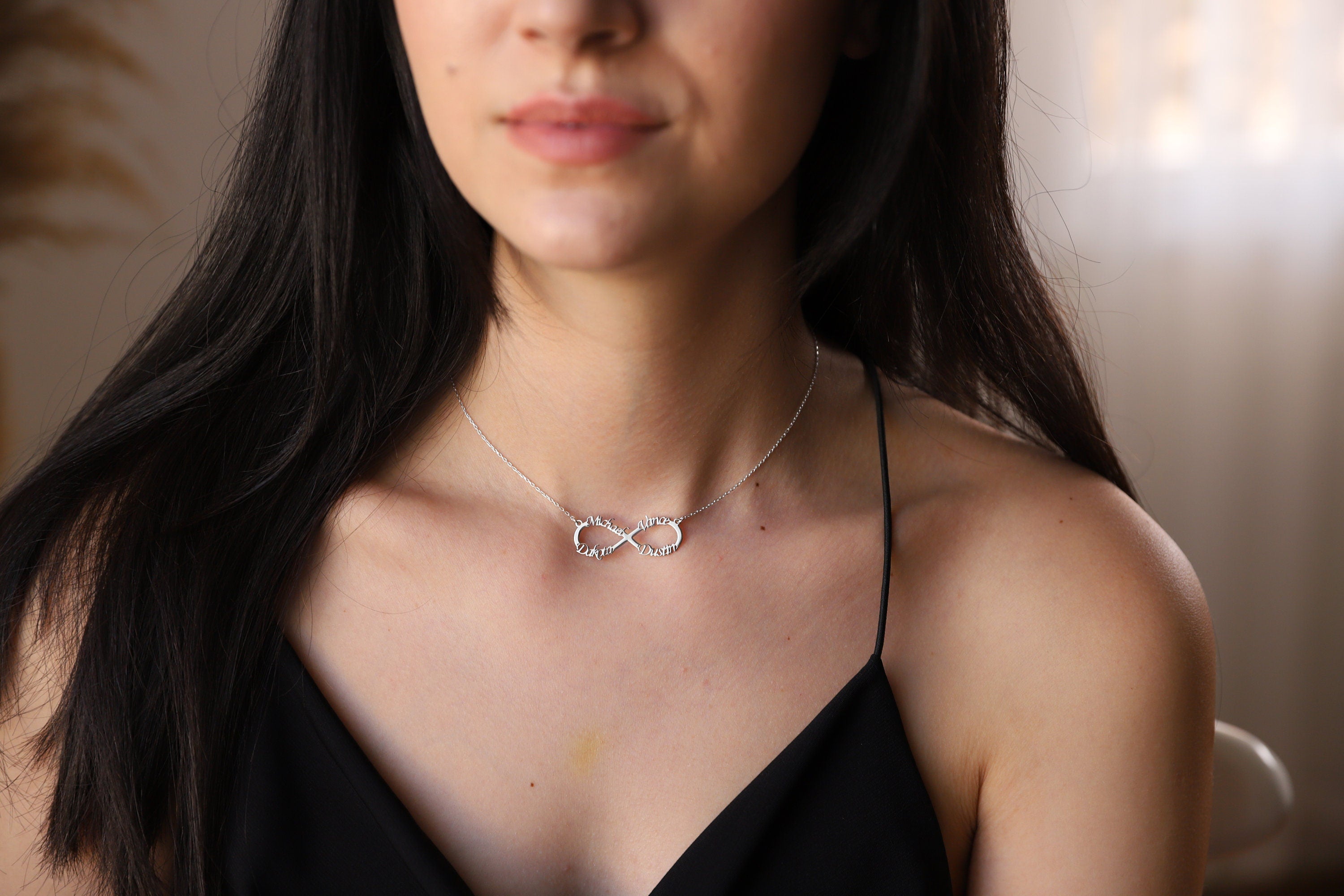 Personalized Infinity Name Necklace | Family Bonding in Silver & Gold | Cherish Your Loved Ones Forever