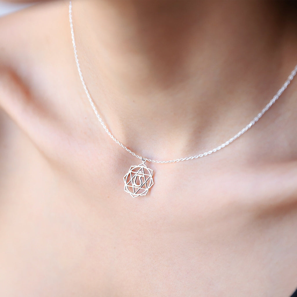 Heart Chakra Necklace • Handmade 925 Sterling Silver Yoga Jewelry