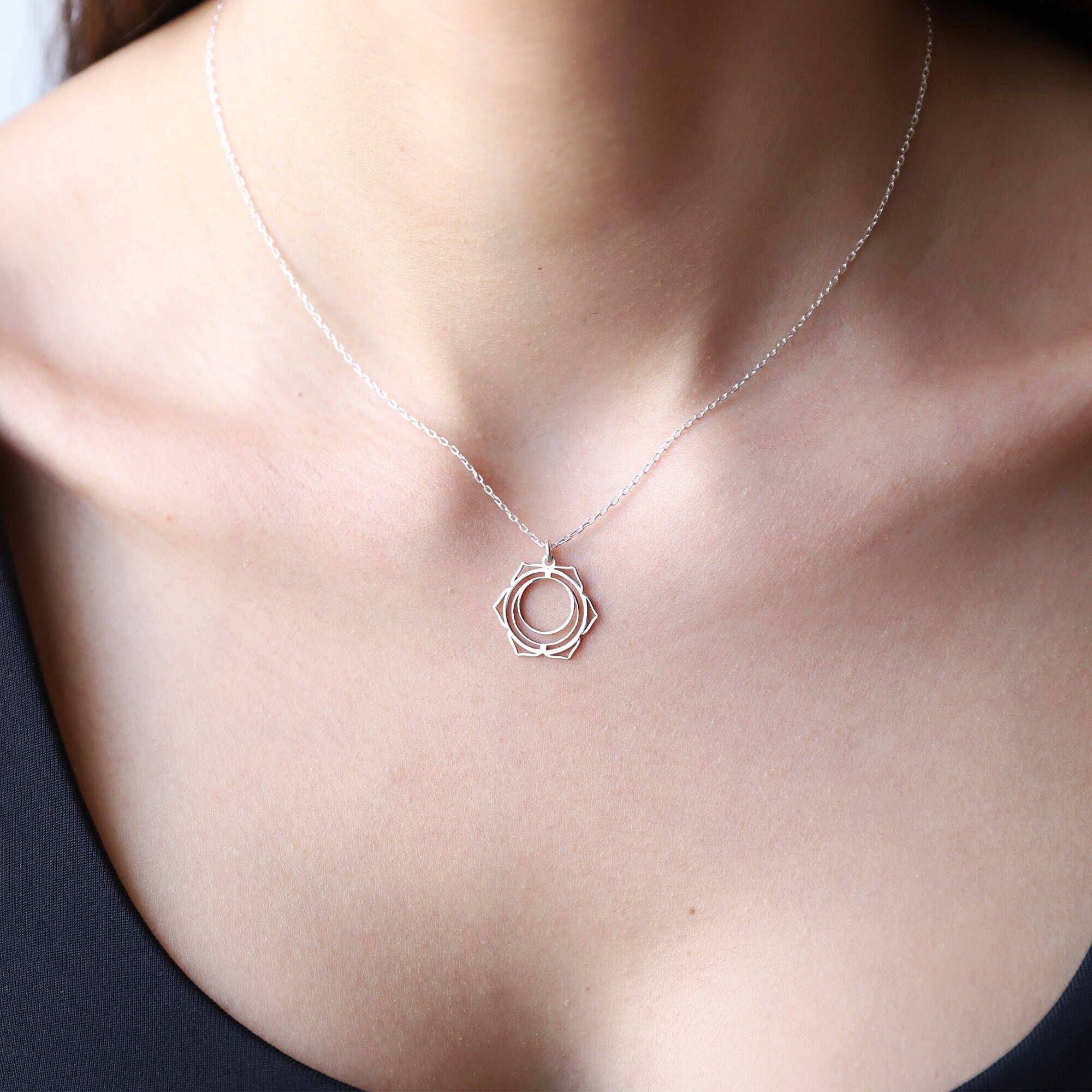 Sacral Chakra Necklace - Handmade Svadhisthana Yoga Symbol Jewelry for Spiritual Energy & Balance