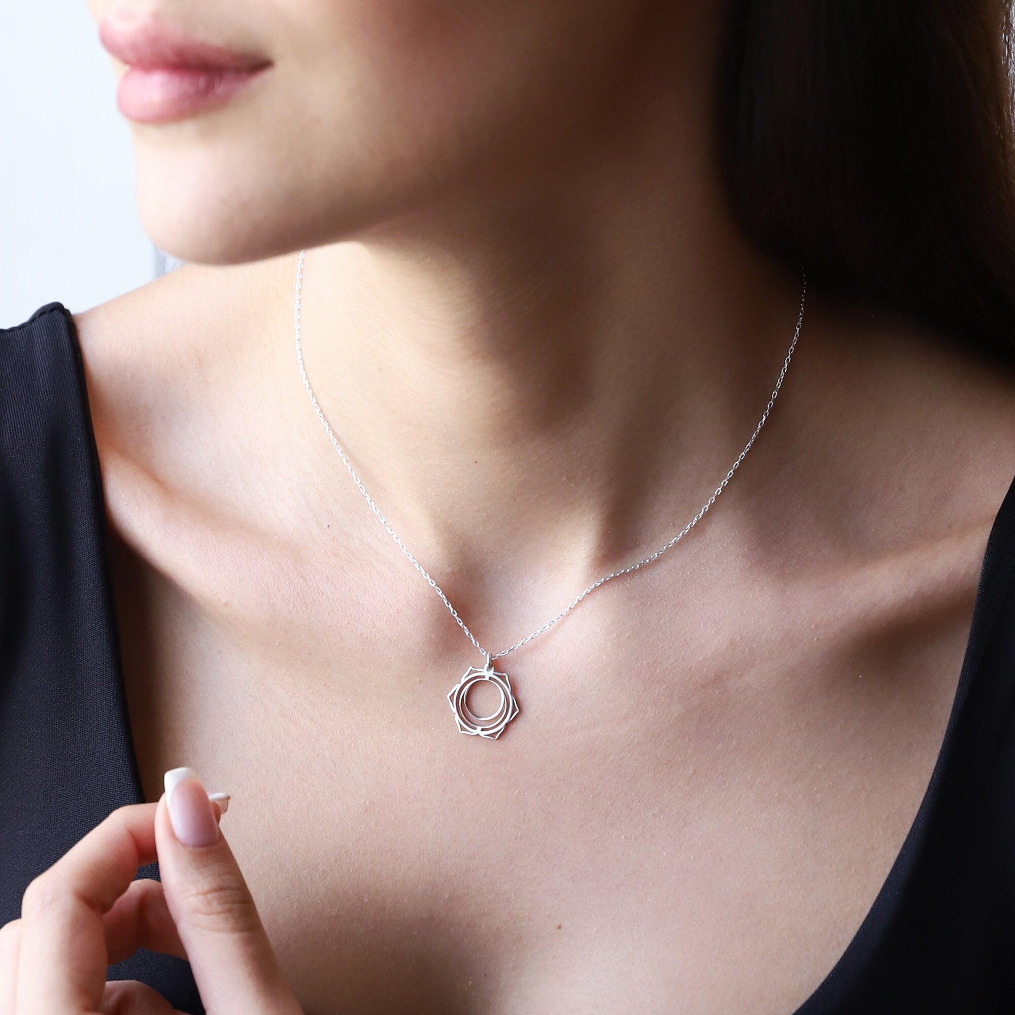 Sacral Chakra Necklace - Handmade Svadhisthana Yoga Symbol Jewelry for Spiritual Energy & Balance