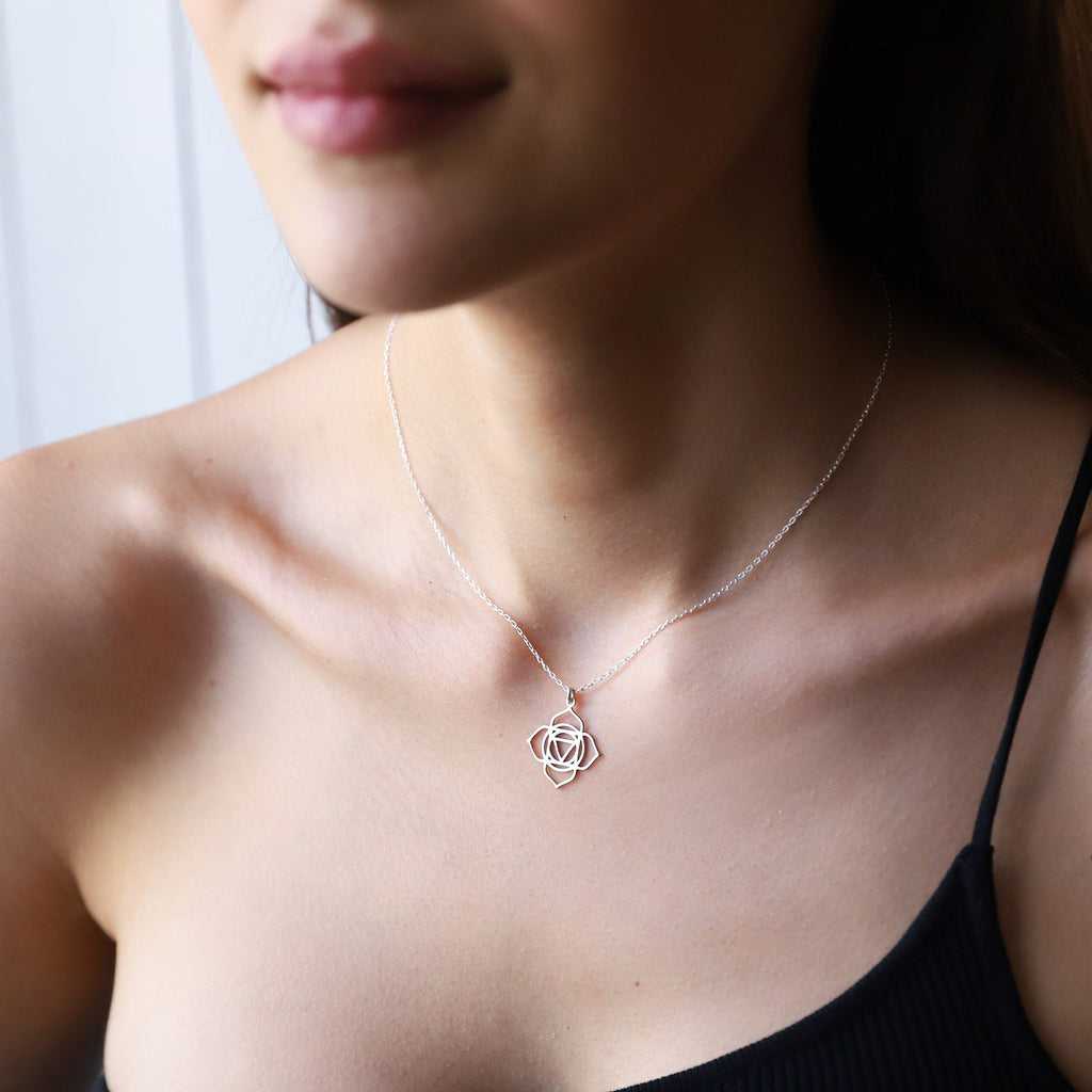 Chakra Bliss Root Chakra Necklace - Handmade Muladhara Symbol Jewelry for Yoga Lovers
