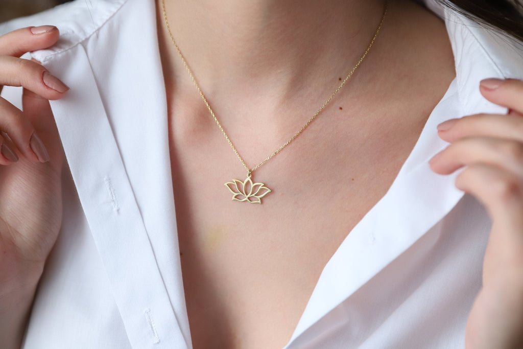 Lotus Blossom Necklace - Dainty Handmade Sterling Silver, Gold & Rose Gold Pendant for Friendship & Birthdays
