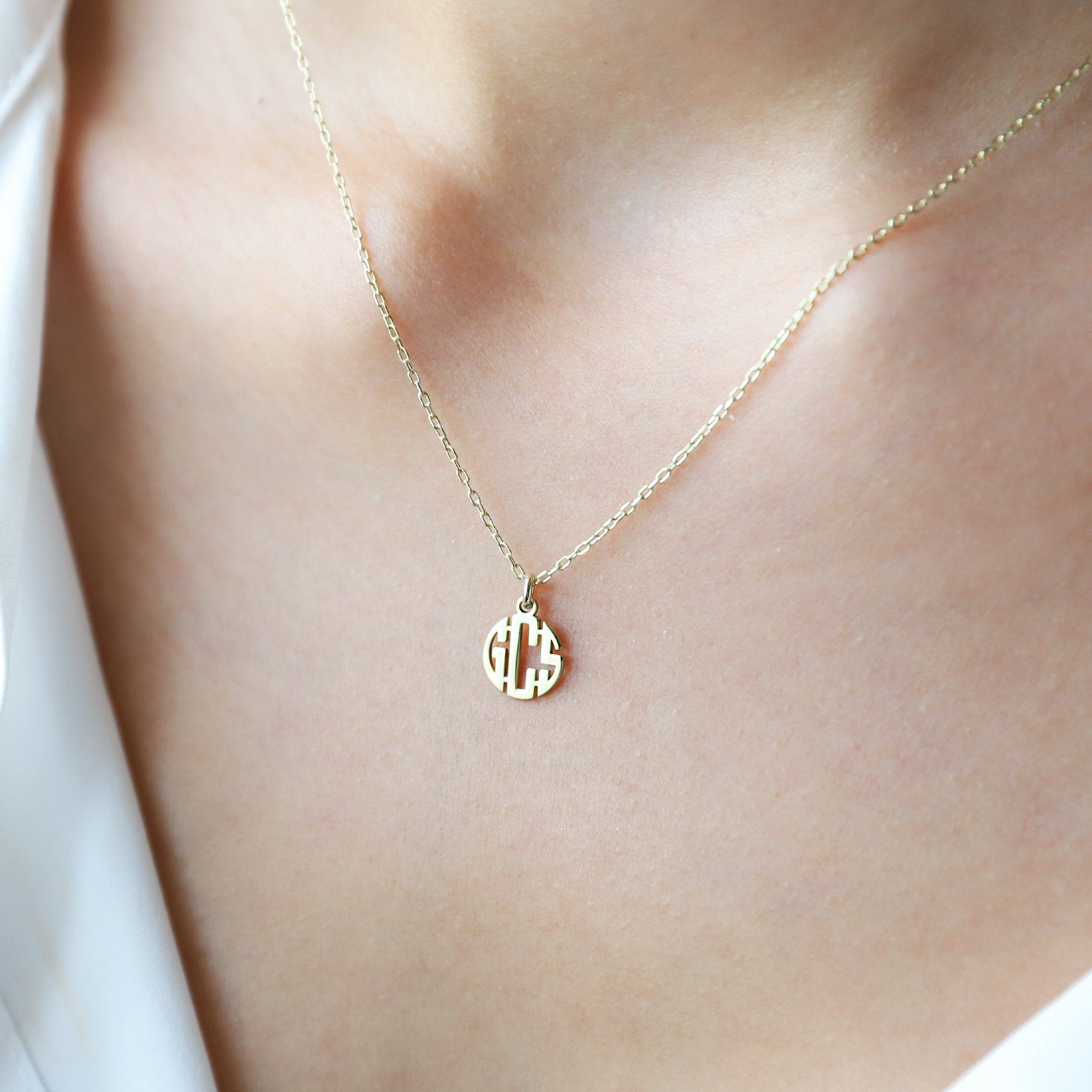 Personalized Dainty Silver Monogram Necklace