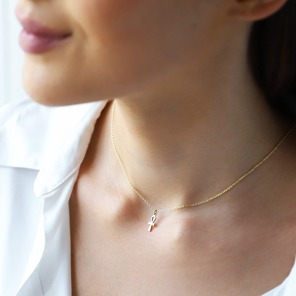 Elysian Jewelry Ankh Necklace - Sterling Silver Ancient Symbol Pendant - Embrace Life with Timeless Elegance