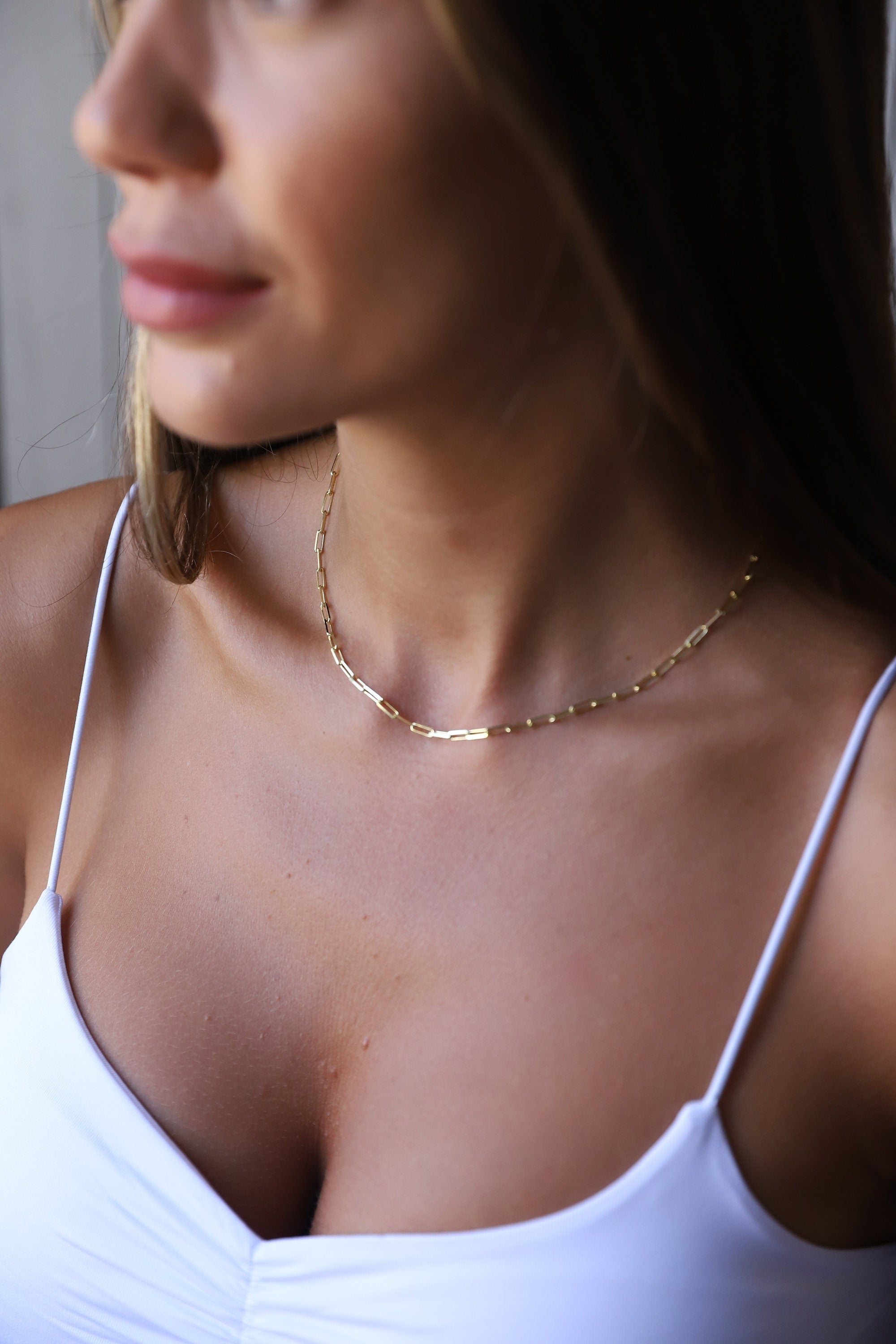 Link Loop Delicate Chain by SilverGoldandRose
