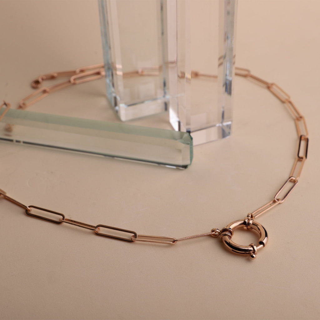 Sailor Lock Paperclip Chain Necklace