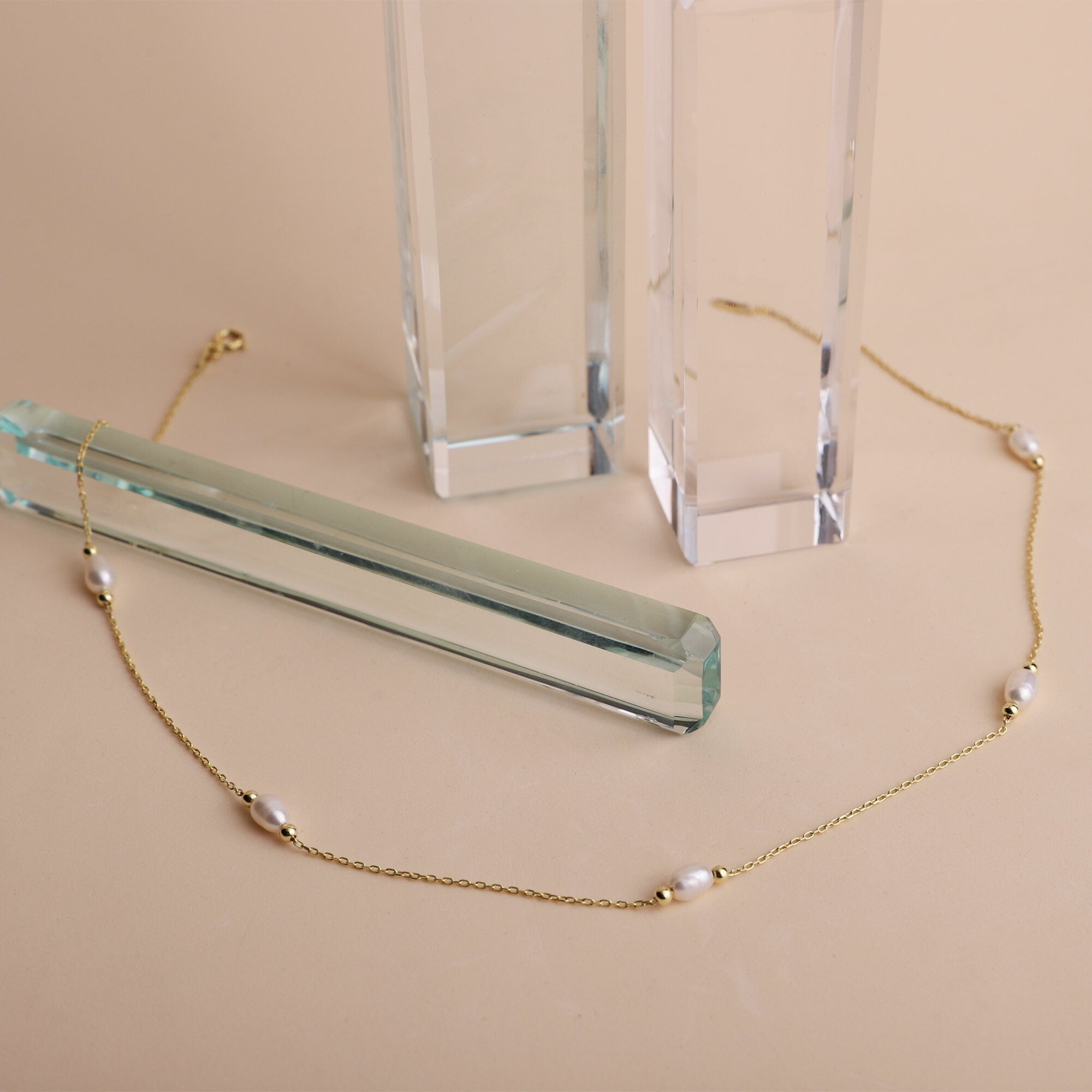 Gold Pearl Choker Necklace | Handmade Vintage Style with Freshwater Pearls | Perfect Bridesmaid Gift