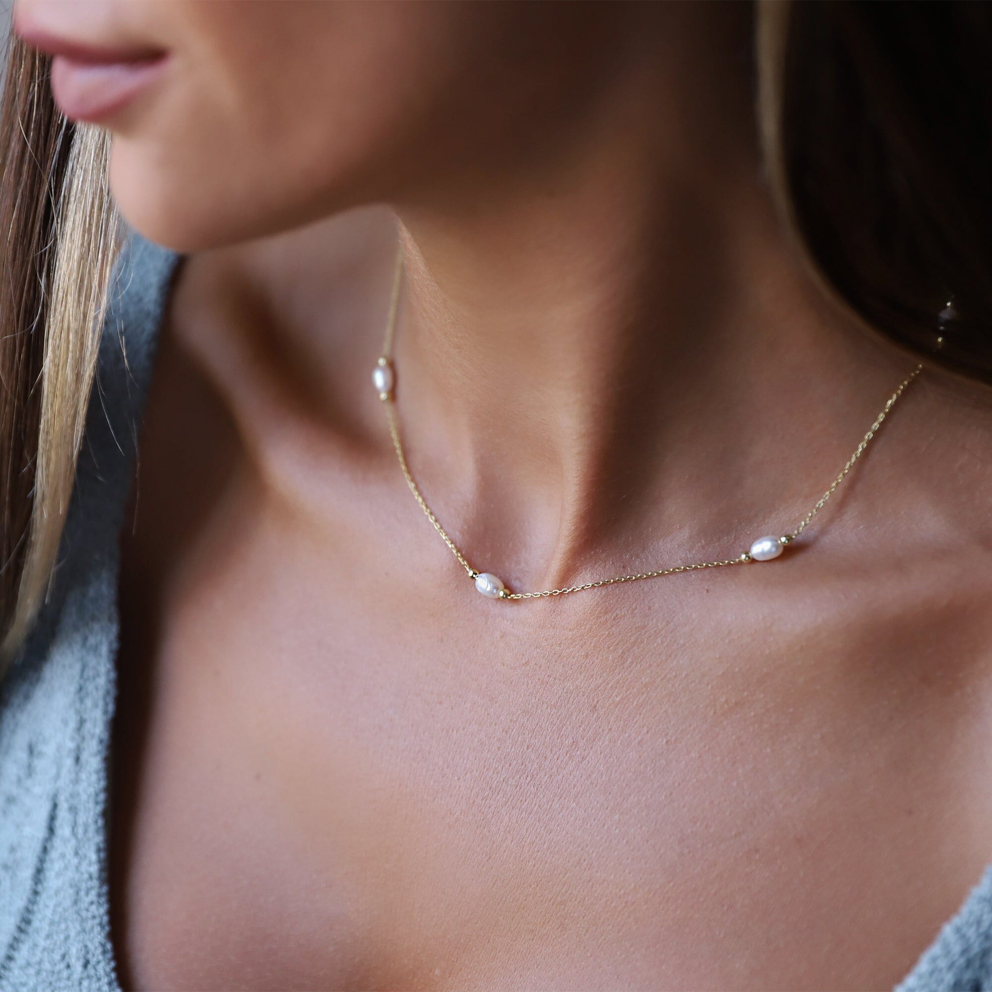Gold Pearl Choker Necklace | Handmade Vintage Style with Freshwater Pearls | Perfect Bridesmaid Gift