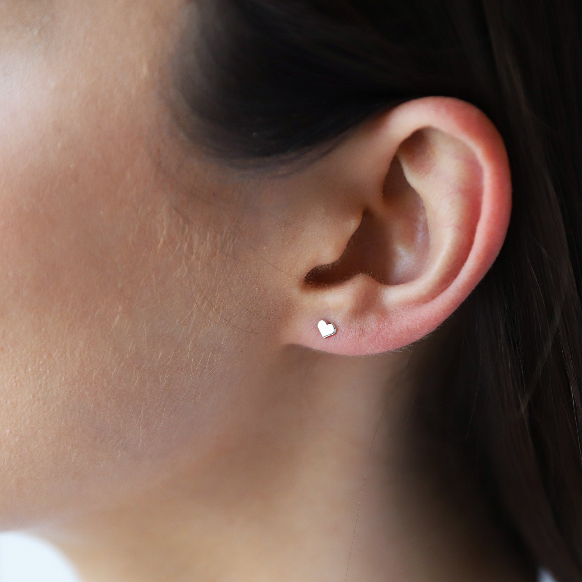 Heartfelt Gold-Filled Heart Stud Earrings in 925 Sterling Silver
