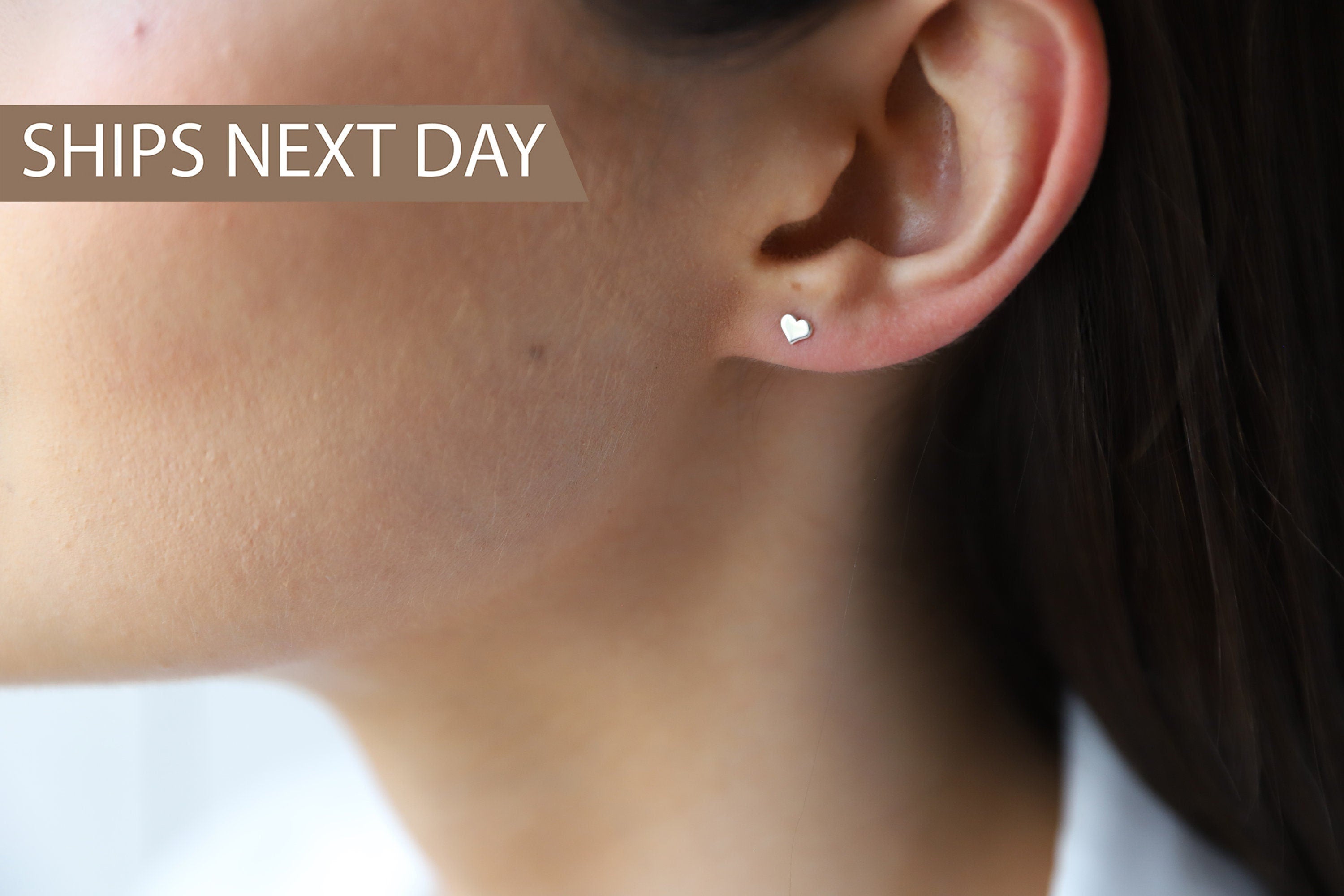 Heartfelt Gold-Filled Heart Stud Earrings in 925 Sterling Silver