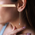 Elegant Pearl Dangle Bridal Earrings | Freshwater Long Chain Design