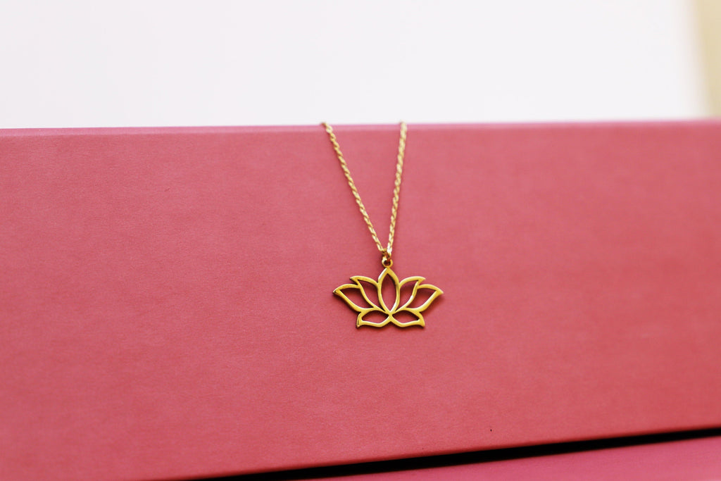 Lotus Blossom Necklace - Dainty Handmade Sterling Silver, Gold & Rose Gold Pendant for Friendship & Birthdays