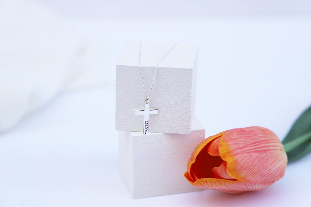 Gleam & Grace Custom Gold Cross Necklace - Dainty 14Kt Gold Filled Design for Meaningful Gifts