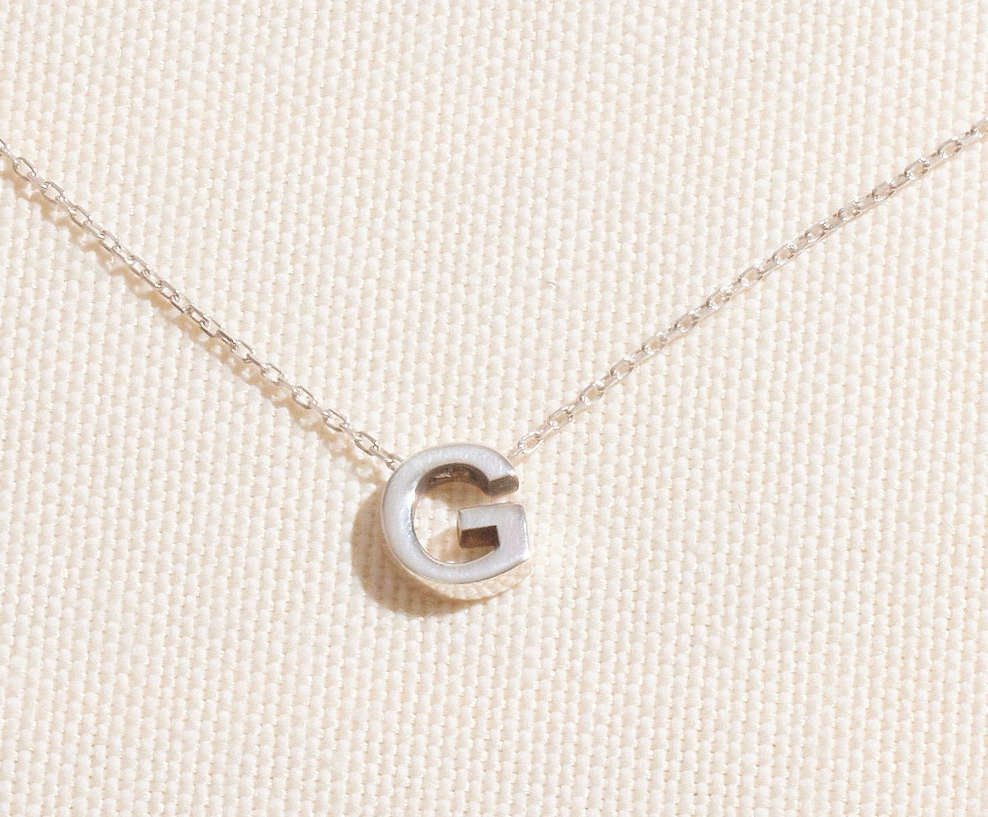 Personalized 14K Gold 3D Moveable Initial Necklace