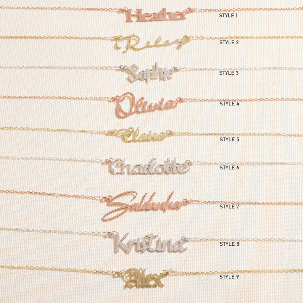 Personalized 14K Gold Vermeil Name Necklace in Autumn Font | Unique Custom Jewelry by SilverGoldandRose