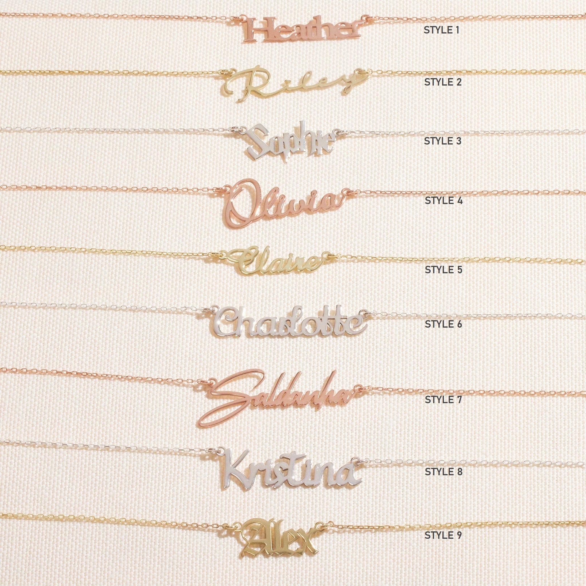 Personalized 14K Gold Vermeil Name Necklace in Autumn Font | Unique Custom Jewelry by SilverGoldandRose