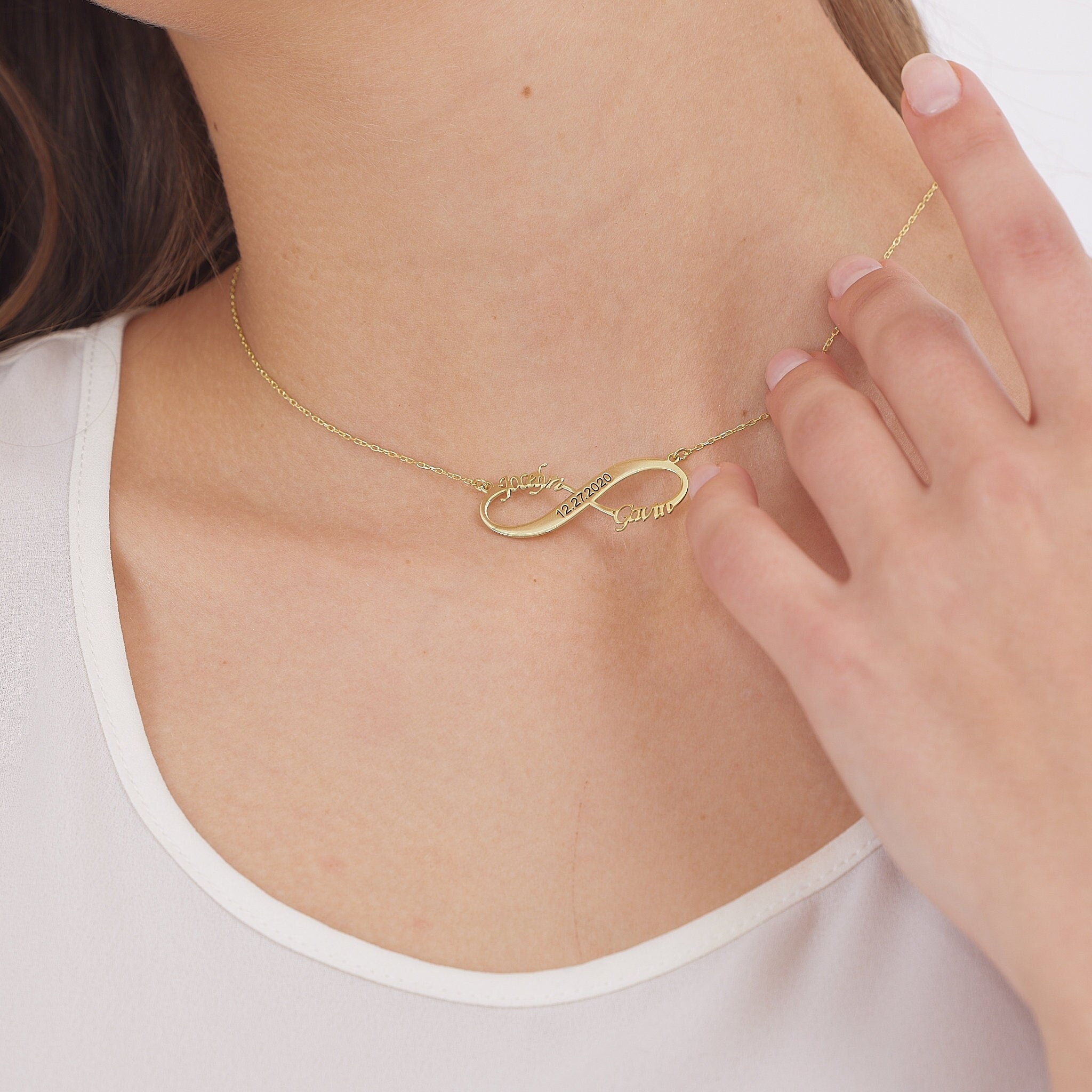 Eternal Charm Infinity Name Necklace | Custom Birthstone Jewelry for Women | Personalized Elegance