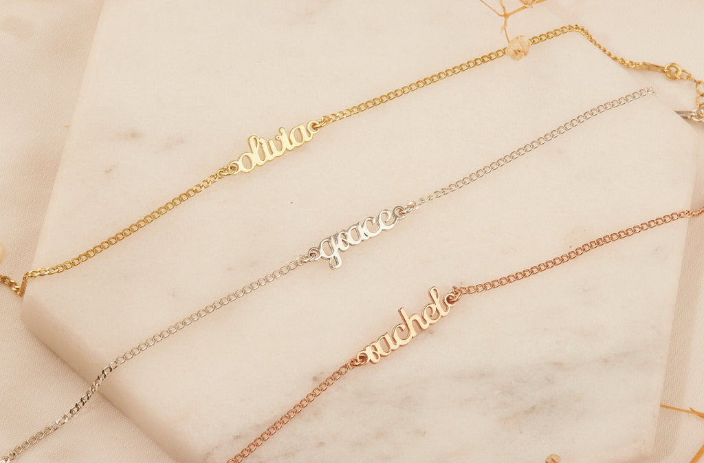 Layered Elegance Name Bracelet - Personalize Your Style with Custom Charm
