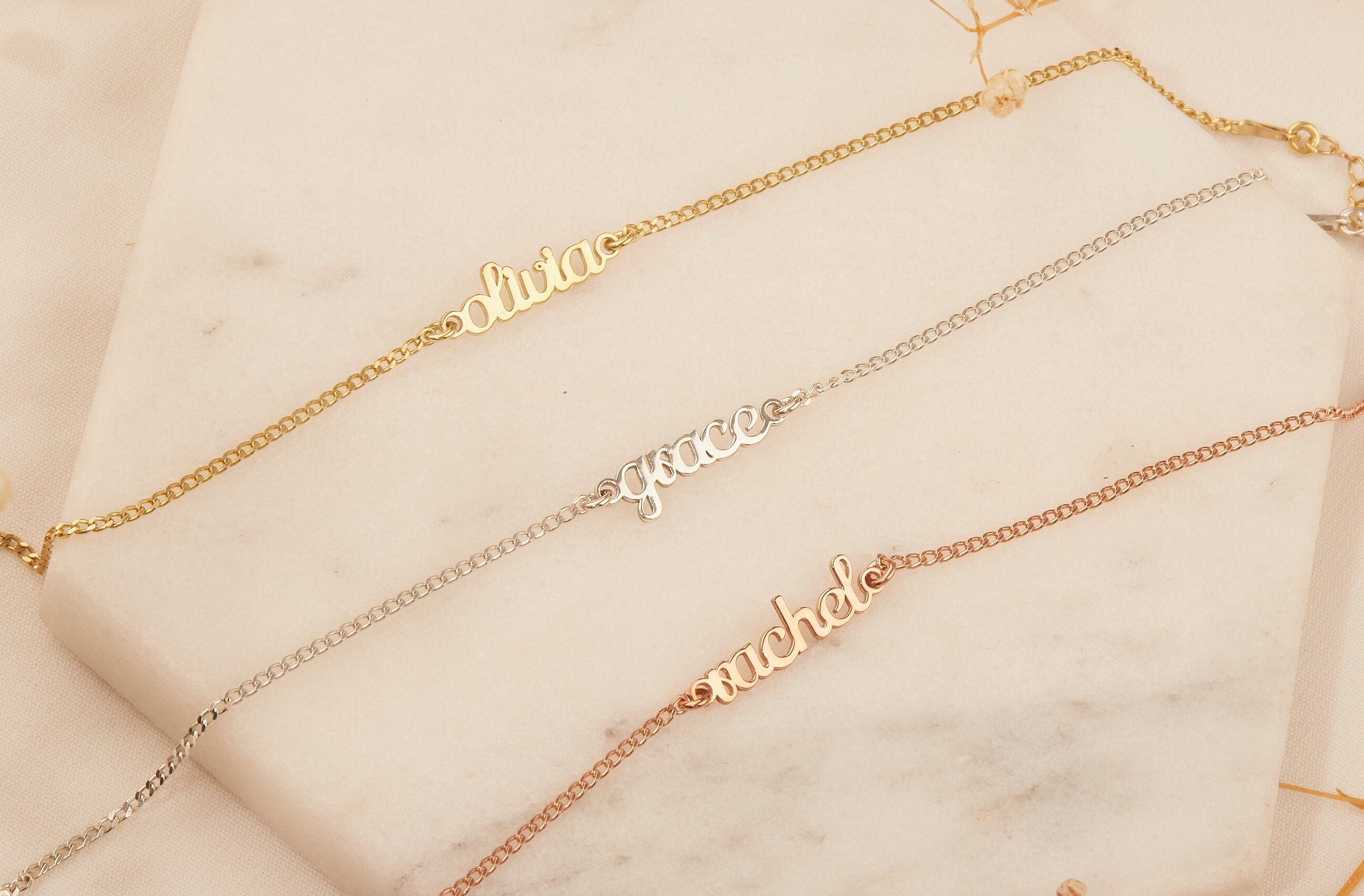 Layered Elegance Name Bracelet - Personalize Your Style with Custom Charm