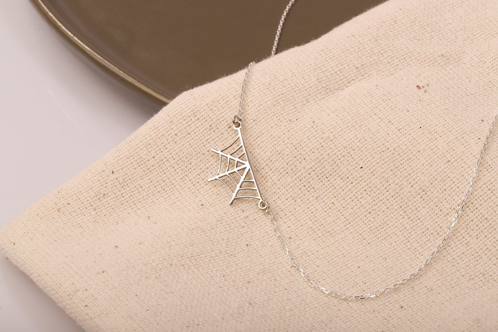 Spider Web Pendant Necklace | Gothic Cobweb Design | Perfect for Halloween & Christmas Gifts