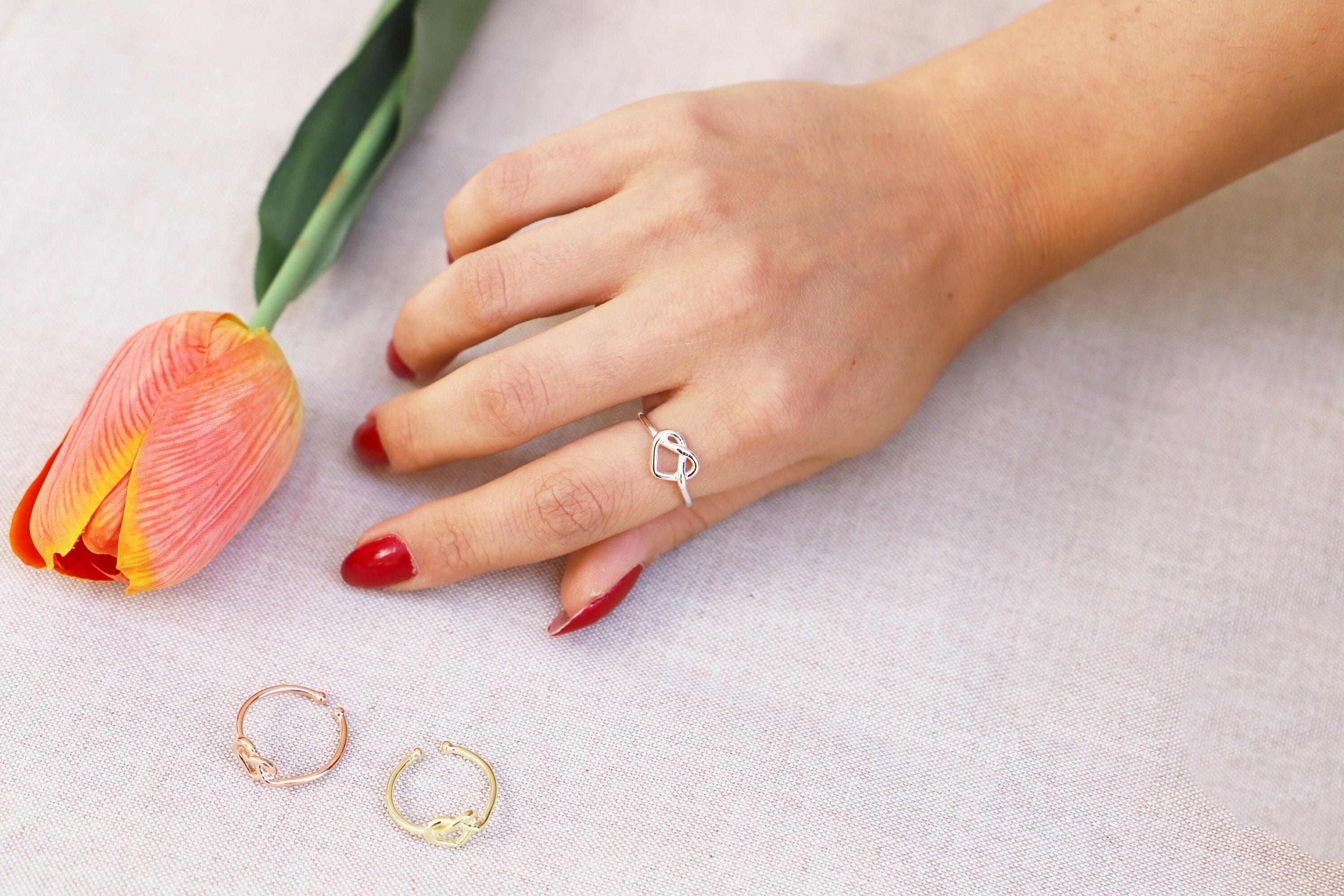 Heartfelt Designs Heart Knot Ring - Adjustable & Unique Love Symbol