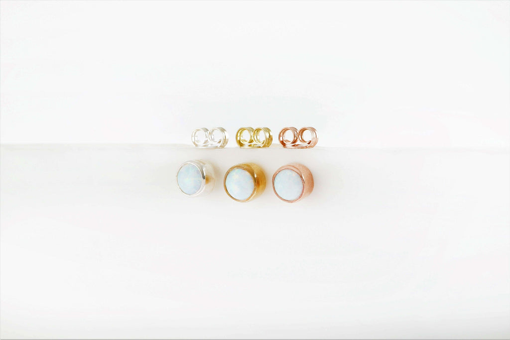 Luminous White Opal Studs – Dazzling Elegance for Every Occasion