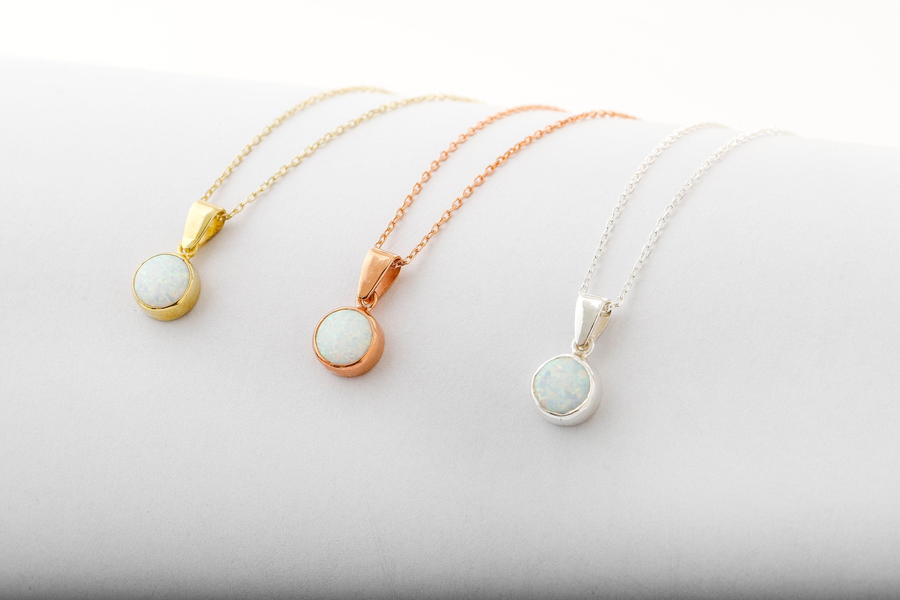 Ethereal Glow White Opal Necklace - Dazzling Gemstone Elegance