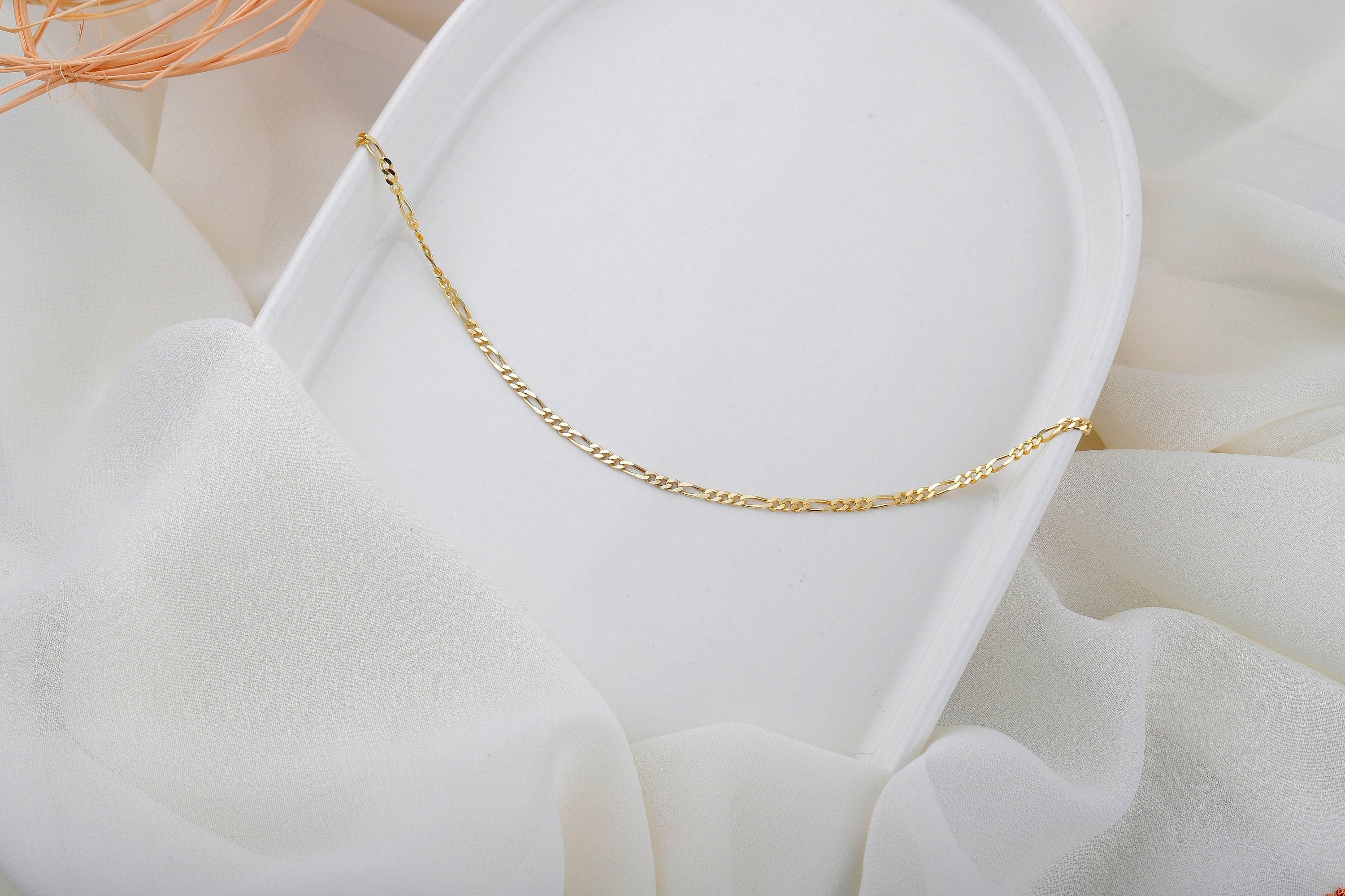 Figaro Chain Necklace - Stunning 14K Gold &amp; Sterling Silver Jewelry for Everyday Elegance