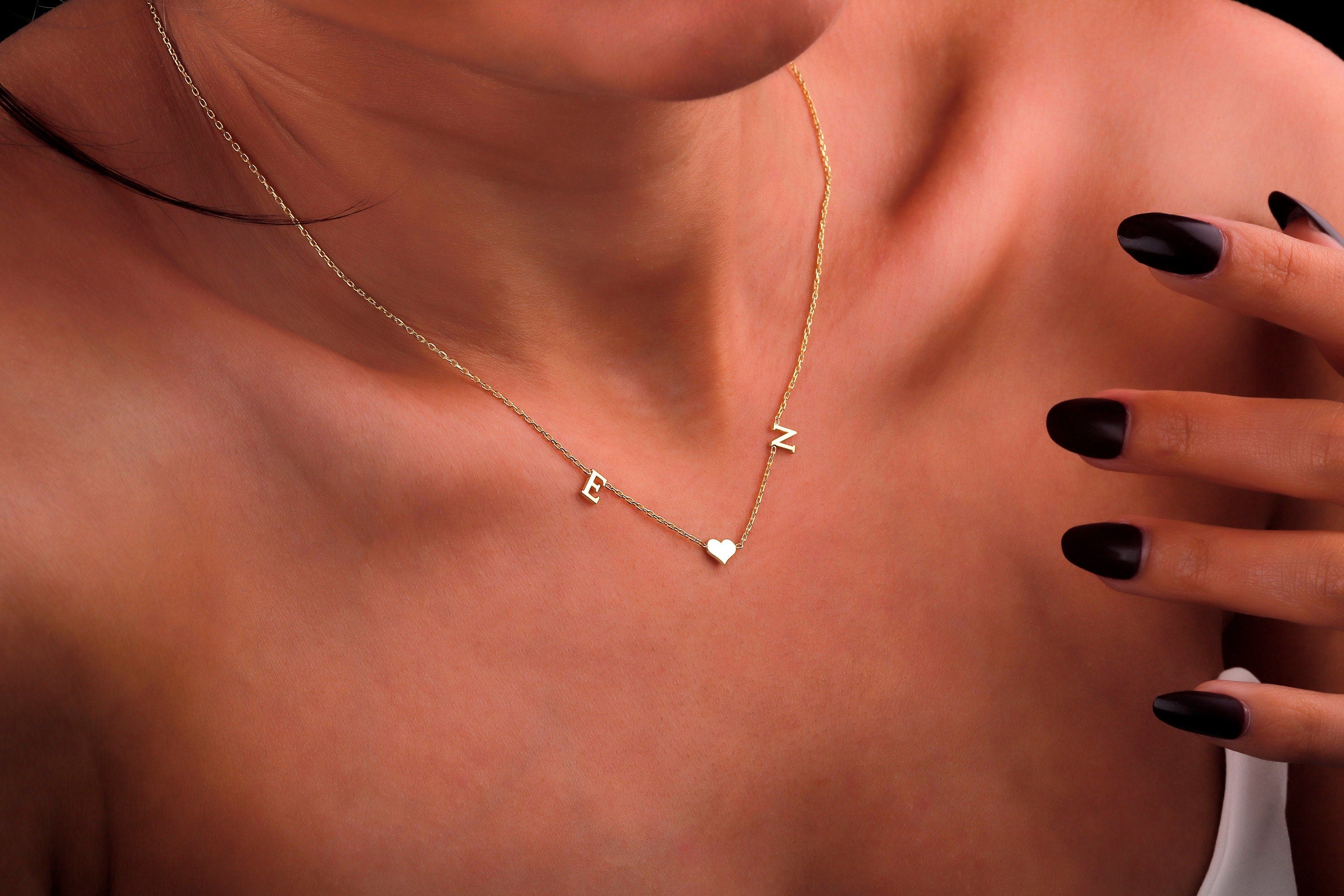 Heartfelt Initials Necklace | Custom Double Initial & Heart Design