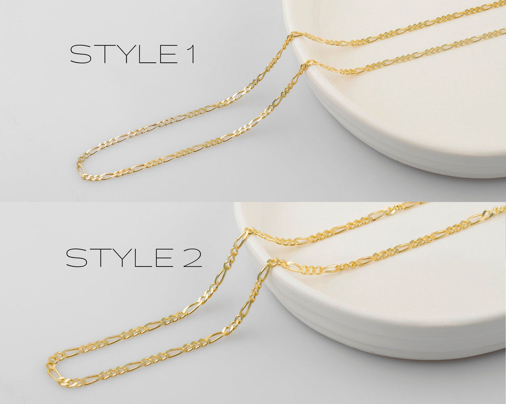 Figaro Chain Necklace - Stunning 14K Gold &amp; Sterling Silver Jewelry for Everyday Elegance