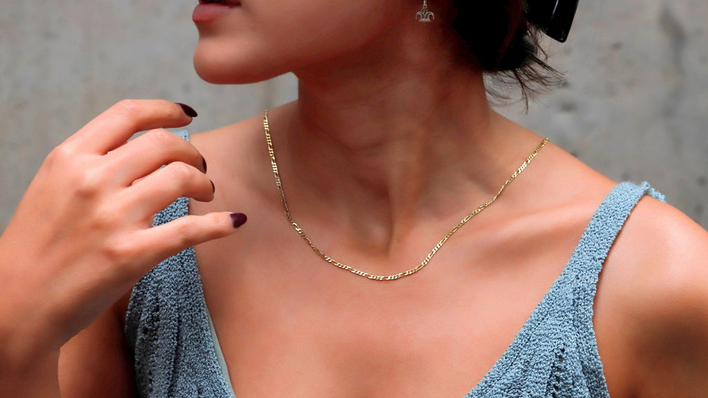 Figaro Chain Necklace - Stunning 14K Gold &amp; Sterling Silver Jewelry for Everyday Elegance
