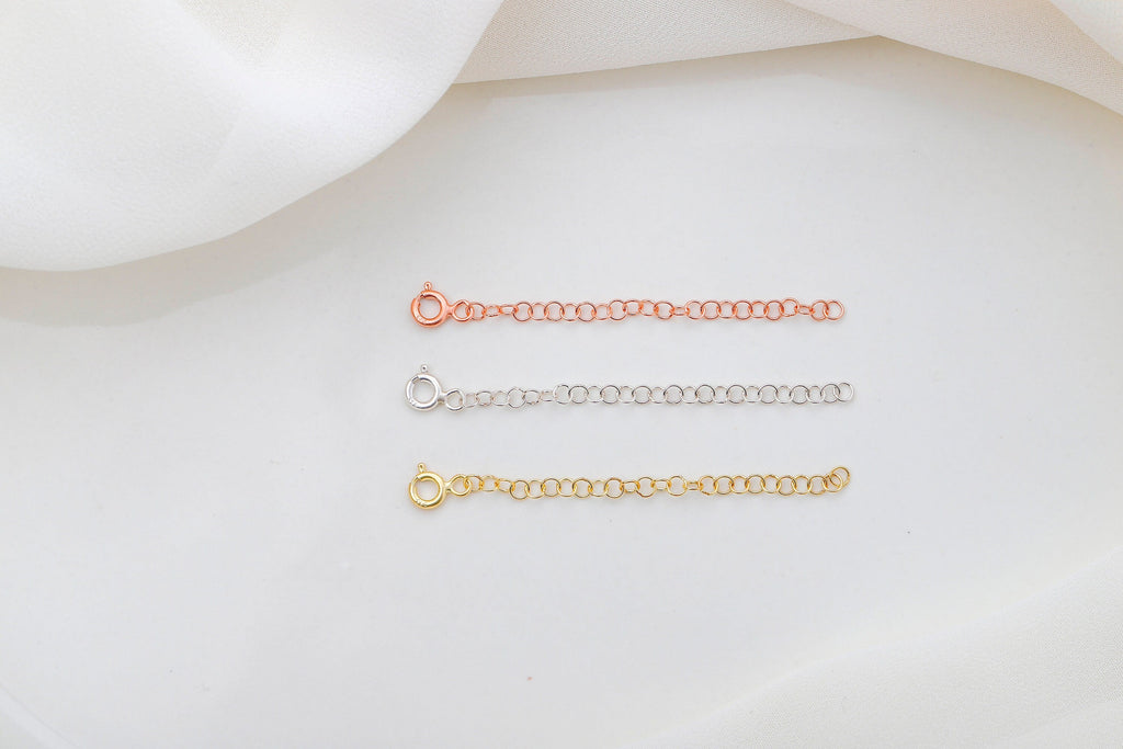 Adjustable Chain Extender for Necklaces & Bracelets - 925 Sterling Silver