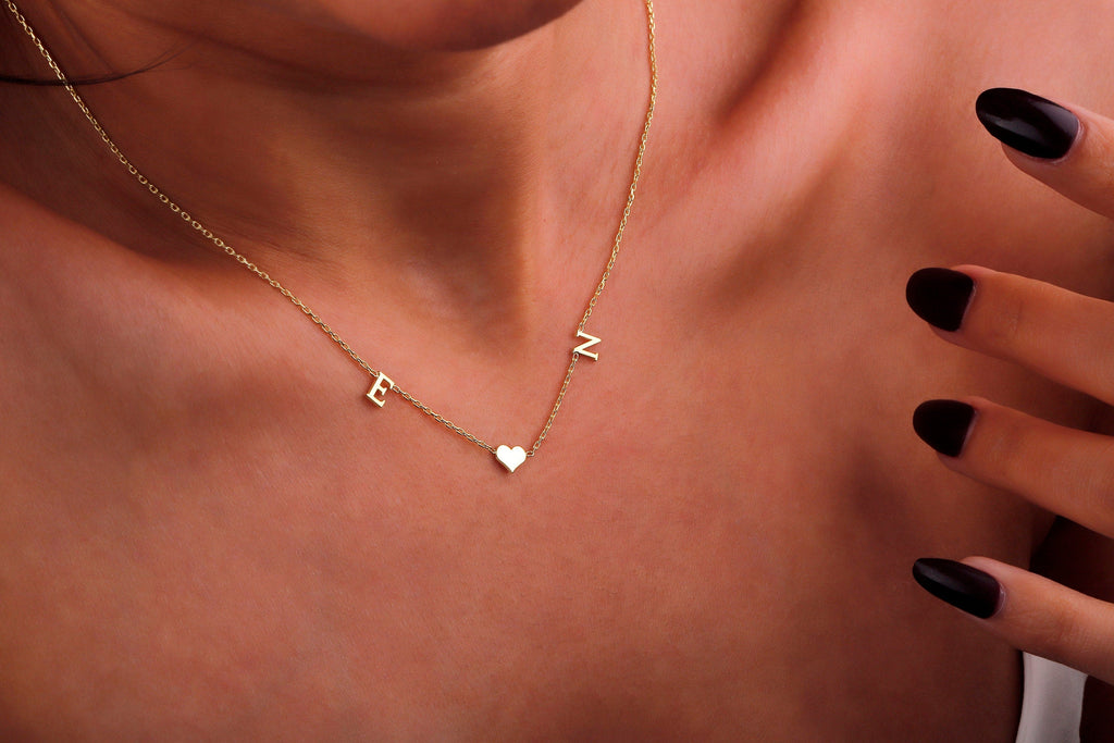 Heartfelt Initials Necklace | Custom Double Initial & Heart Design