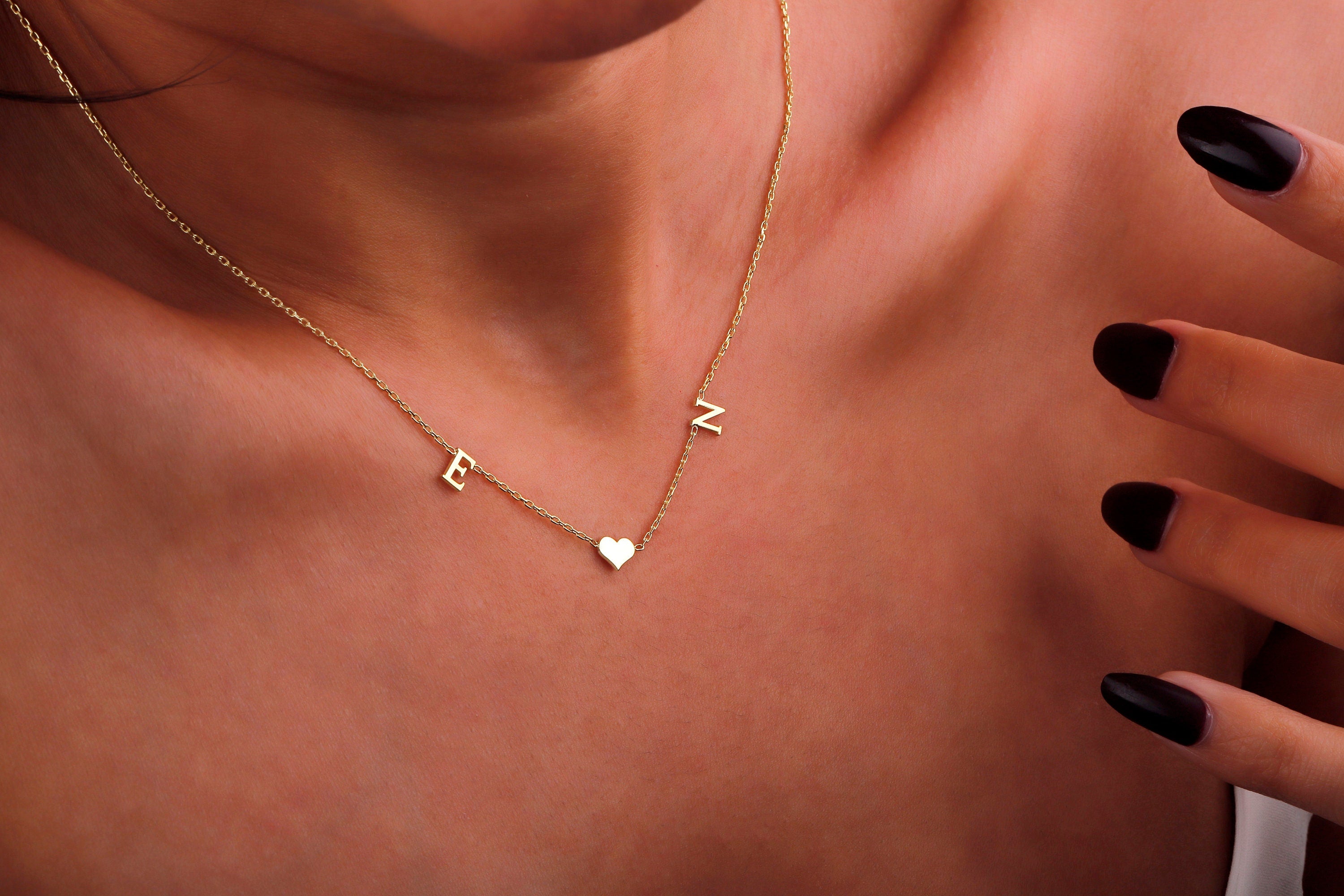 Heartfelt Initials Necklace | Custom Double Initial & Heart Design