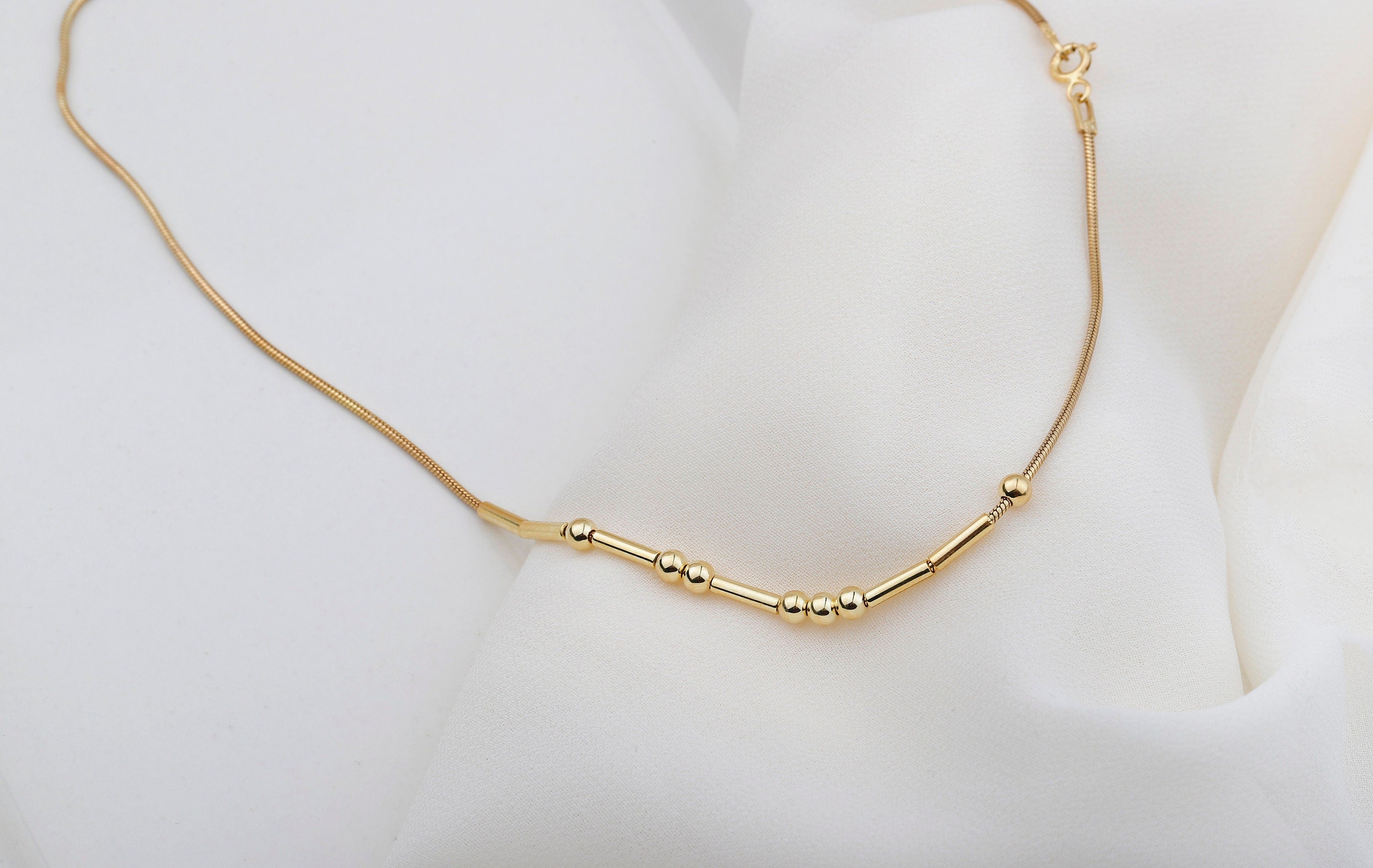 SilverGoldandRose Custom Morse Code Necklace - Personalized Hidden Message Jewelry