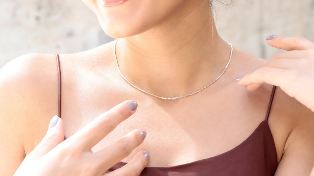 Shimmering 1mm Box Chain Necklace - Dazzling Elegance for Every Occasion