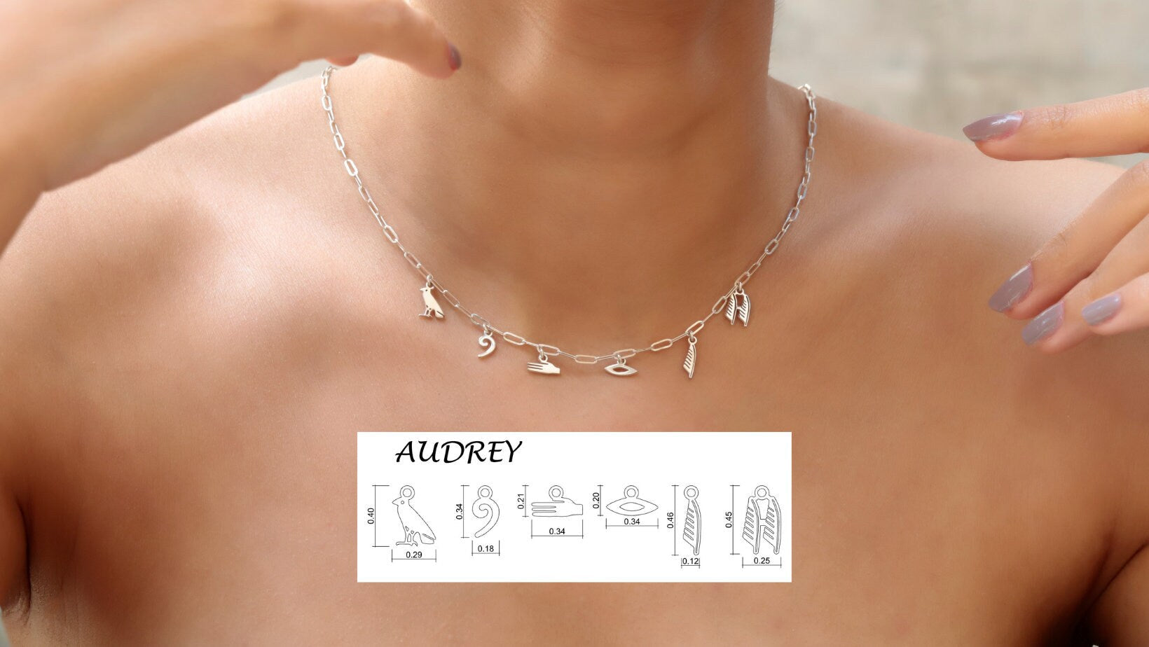 Elysian Jewelry Personalized Hieroglyphics Necklace