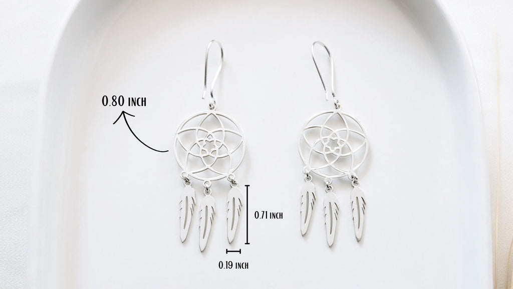 Dreamcatcher Earrings - 14K Gold Dangle Design