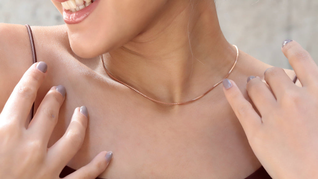 Shimmering 1mm Box Chain Necklace - Dazzling Elegance for Every Occasion