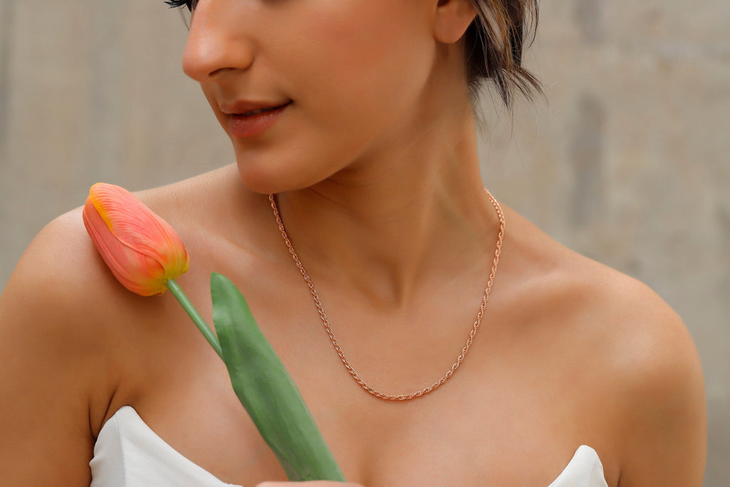 Sterling Silver Twist Chain - Elegant Rope Design