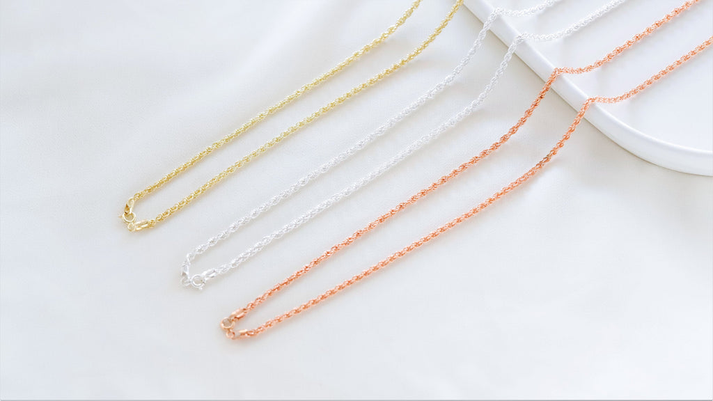 Sterling Silver Twist Chain - Elegant Rope Design